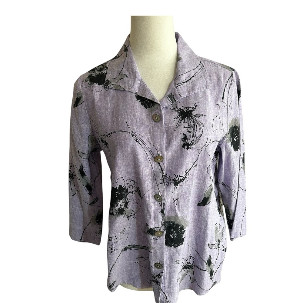 Pretty Habitat Retro Swing Shirt in Wisteria Floral